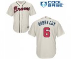 Atlanta Braves #6 Bobby Cox Replica Cream Alternate 2 Cool Base Baseball Jersey