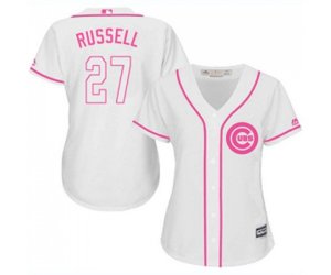 Women\'s Chicago Cubs #27 Addison Russell Authentic White Fashion Baseball Jersey