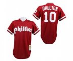 Philadelphia Phillies #10 Darren Daulton Authentic Red 1991 Throwback Baseball Jersey