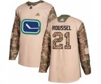 Vancouver Canucks #21 Antoine Roussel Authentic Camo Veterans Day Practice NHL Jersey