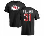 Kansas City Chiefs #31 Darrel Williams Black Name & Number Logo T-Shirt