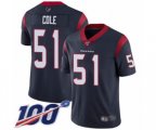 Houston Texans #51 Dylan Cole Navy Blue Team Color Vapor Untouchable Limited Player 100th Season Football Jersey