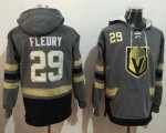 Vegas Golden Knights #29 Marc-Andre Fleury Grey Name & Number Pullover NHL Hoodie