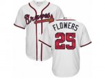 Atlanta Braves #25 Tyler Flowers Authentic White Team Logo Fashion Cool Base MLB Jersey