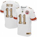 Kansas City Chiefs #11 Alex Smith Elite White Gold NFL Jersey