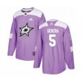 Dallas Stars #5 Andrej Sekera Authentic Purple Fights Cancer Practice Hockey Jersey