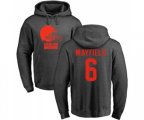 Cleveland Browns #6 Baker Mayfield Ash One Color Pullover Hoodie