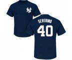 MLB Nike New York Yankees #40 Luis Severino Navy Blue Name & Number T-Shirt