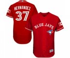 Toronto Blue Jays #37 Teoscar Hernandez Scarlet Alternate Flex Base Authentic Collection Alternate Baseball Jersey