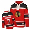 Old Time Hockey Chicago Blackhawks #7 Chris Chelios Premier Red Sawyer Hooded Sweatshirt NHL Jersey