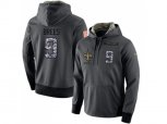 New Orleans Saints #9 Drew Brees Stitched Black Anthracite Salute to Service Player Performance Hoodie
