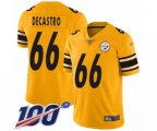 Pittsburgh Steelers #66 David DeCastro Limited Gold Inverted Legend 100th Season Football Jersey