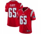 New England Patriots #65 Yodny Cajuste Limited Red Inverted Legend Football Jersey