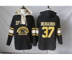 Boston Bruins #37 Patrice Bergeron Black Sawyer Hooded Sweatshirt Stitched NHL Jersey