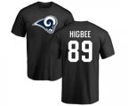 Los Angeles Rams #89 Tyler Higbee Black Name & Number Logo T-Shirt