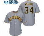Pittsburgh Pirates Trevor Williams Replica Grey Road Cool Base Baseball Player Jersey