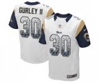 Los Angeles Rams #30 Todd Gurley Elite White Road Drift Fashion Football Jersey