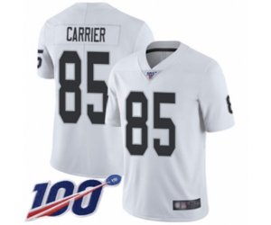 Oakland Raiders #85 Derek Carrier White Vapor Untouchable Limited Player 100th Season Football Jersey