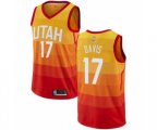 Utah Jazz #17 Ed Davis Swingman Orange Basketball Jersey - City Edition