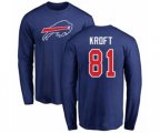 Buffalo Bills #81 Tyler Kroft Royal Blue Name & Number Logo Long Sleeve T-Shirt