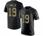 New Orleans Saints #19 Ted Ginn Jr Black Camo Salute to Service T-Shirt