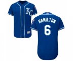 Kansas City Royals #6 Billy Hamilton Royal Blue Alternate Flex Base Authentic Collection Baseball Jersey