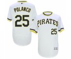Pittsburgh Pirates #25 Gregory Polanco White Flexbase Authentic Collection Cooperstown Baseball Jersey