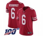 San Francisco 49ers #6 Mitch Wishnowsky Red Team Color Vapor Untouchable Limited Player 100th Season Football Jersey