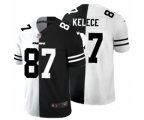 Kansas City Chiefs #87 Travis Kelce Black V White Peace Split Vapor Untouchable Limited Football Jersey