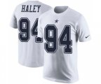 Dallas Cowboys #94 Charles Haley White Rush Pride Name & Number T-Shirt