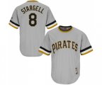 Pittsburgh Pirates #8 Willie Stargell Replica Grey Cooperstown Throwback Baseball Jersey