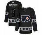 Adidas Philadelphia Flyers #9 Ivan Provorov Authentic Black Team Logo Fashion NHL Jersey