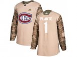 Montreal Canadiens #1 Jacques Plante Camo Authentic Veterans Day Stitched NHL Jersey