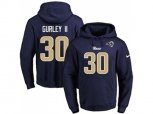 Los Angeles Rams #30 Todd Gurley II Navy Blue Name & Number Pullover NFL Hoodie