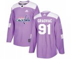 Washington Capitals #91 Tyler Graovac Authentic Purple Fights Cancer Practice NHL Jersey
