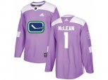 Vancouver Canucks #1 Kirk Mclean Purple Authentic Fights Cancer Stitched NHL Jersey