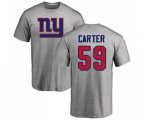 New York Giants #59 Lorenzo Carter Ash Name & Number Logo T-Shirt