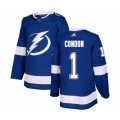Tampa Bay Lightning #1 Mike Condon Authentic Royal Blue Home Hockey Jersey