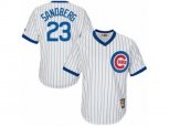 Chicago Cubs #23 Ryne Sandberg Authentic White Home Cooperstown MLB Jersey