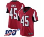 Atlanta Falcons #45 Deion Jones Red Team Color Vapor Untouchable Limited Player 100th Season Football Jersey