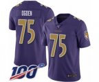 Baltimore Ravens #75 Jonathan Ogden Limited Purple Rush Vapor Untouchable 100th Season Football Jersey