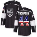 Los Angeles Kings #44 Nate Thompson Authentic Black USA Flag Fashion NHL Jersey
