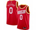 Houston Rockets #0 Russell Westbrook Authentic Red Hardwood Classics Finished Basketball Jersey