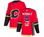 Calgary Flames #9 Lanny McDonald Authentic Red USA Flag Fashion Hockey Jersey