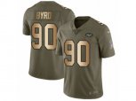 New York Jets #90 Dennis Byrd Limited Olive Gold 2017 Salute to Service NFL Jersey