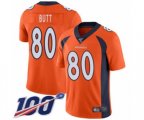 Denver Broncos #80 Jake Butt Orange Team Color Vapor Untouchable Limited Player 100th Season Football Jersey