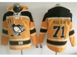 Pittsburgh Penguins #71 Evgeni Malkin Gold Sawyer Hooded Sweatshirt Stitched NHL Jersey