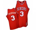 Philadelphia 76ers #3 Allen Iverson Swingman Red Throwback Basketball Jersey