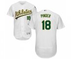 Oakland Athletics #18 Chad Pinder White Home Flex Base Authentic Collection Baseball Jersey