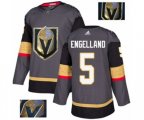 Vegas Golden Knights #5 Deryk Engelland Authentic Gray Fashion Gold NHL Jersey
